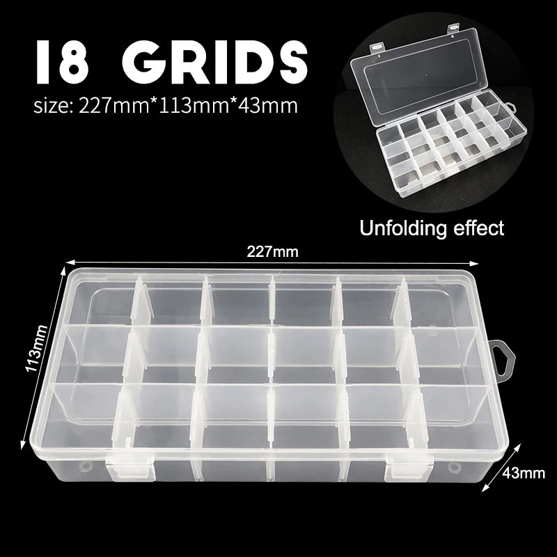 boîtes rangement transparentes modulaires grilles détachables organisation pratique bijoux outils écologiques plastique pp respectueux
