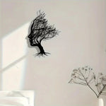 sculpture murale contemporaine silhouette visage noir abstraite métal fixations invisibles 30cmx21cm