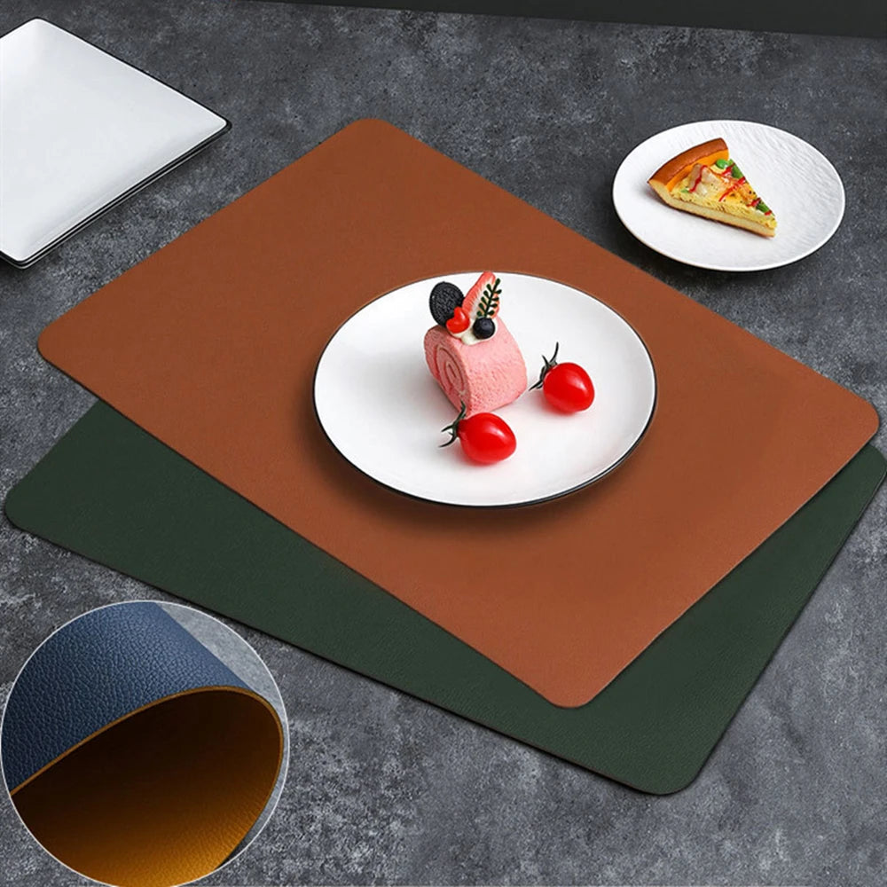 tapis table rectangulaire simili cuir moderne imperméable salle manger élégante