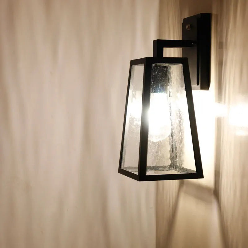 lampe murale moderne noire transparente capteur mouvement ampoule led fixée murentrée chambre coucher