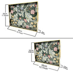 plateau rangement vintage plastique bleu marine motif floral poignées métalliques décoration intérieure classique