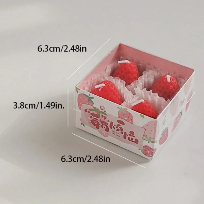bougies forme biscuits parfumées beige rose fraises imprimées boîte créative mignonne