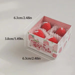 bougies forme biscuits parfumées beige rose fraises imprimées boîte créative mignonne