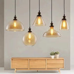 suspension lumineuse industrielle vintage verre transparent doré filaire 90 260V 249 2000lm