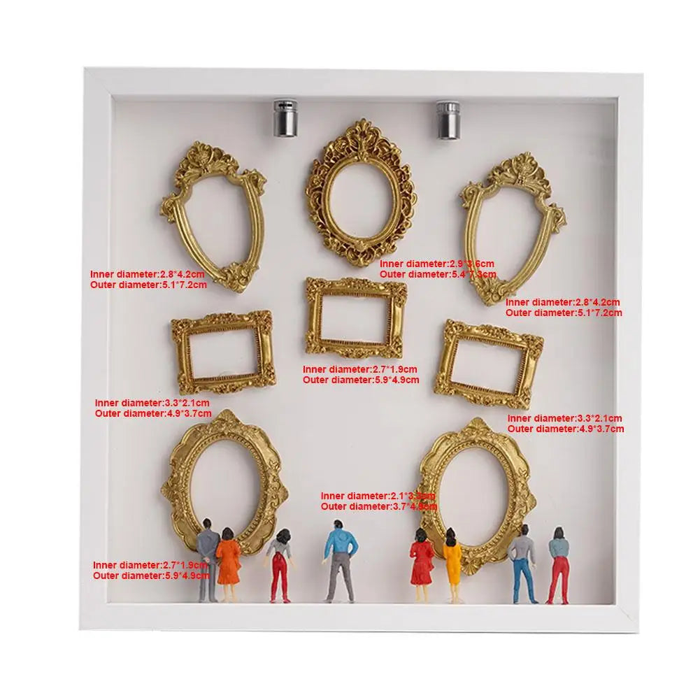 cadres photo miniatures or figurines baroques décoration led boîtes ornements dorés vintage figurines hommes