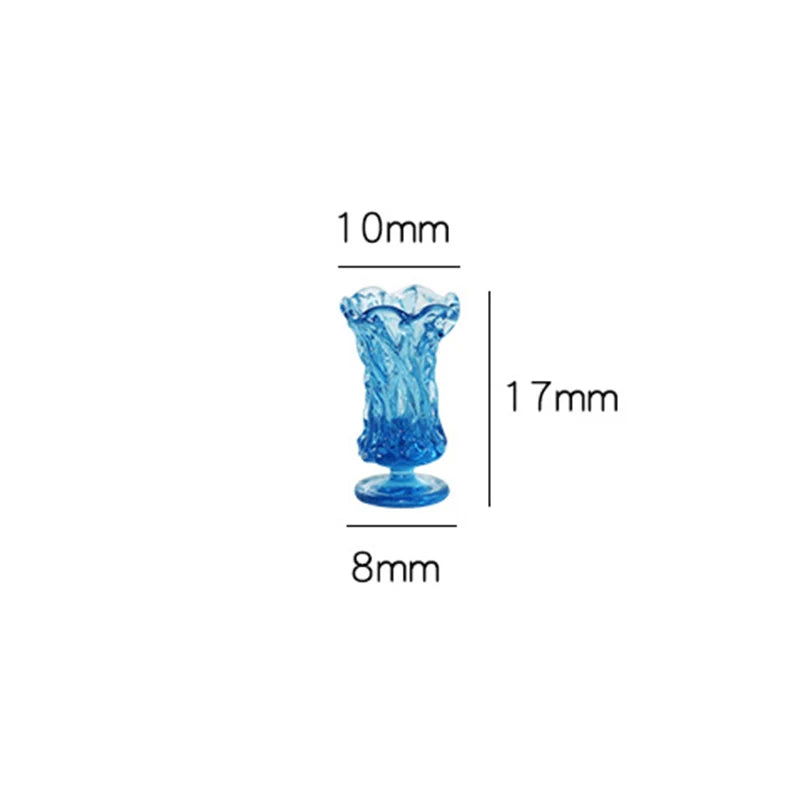 vases résine relief transparents opaques vintage couleurs vert rouge gris bleu violet set 5pcs