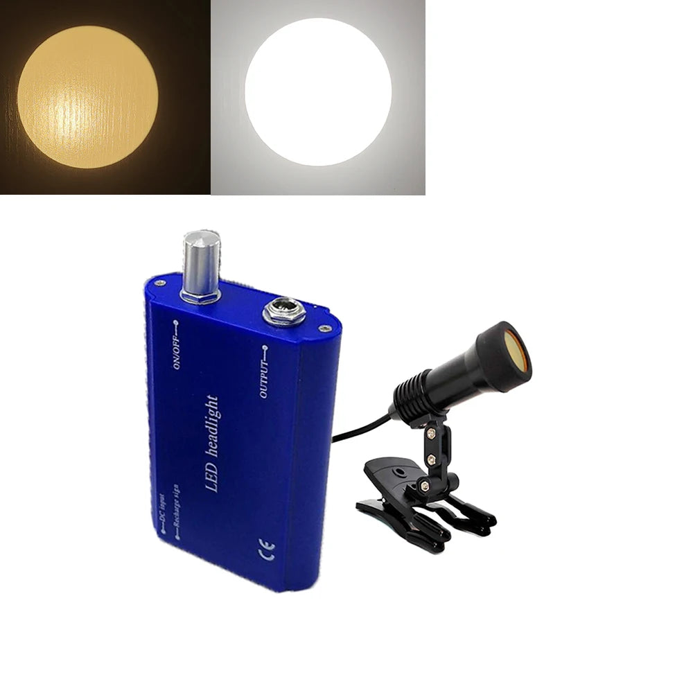 lampe frontale led dentaire chirurgicale filtre jaune pince loupes dentaires
