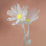 Grande fleur artificielle rose soie 70 cm blanc lait