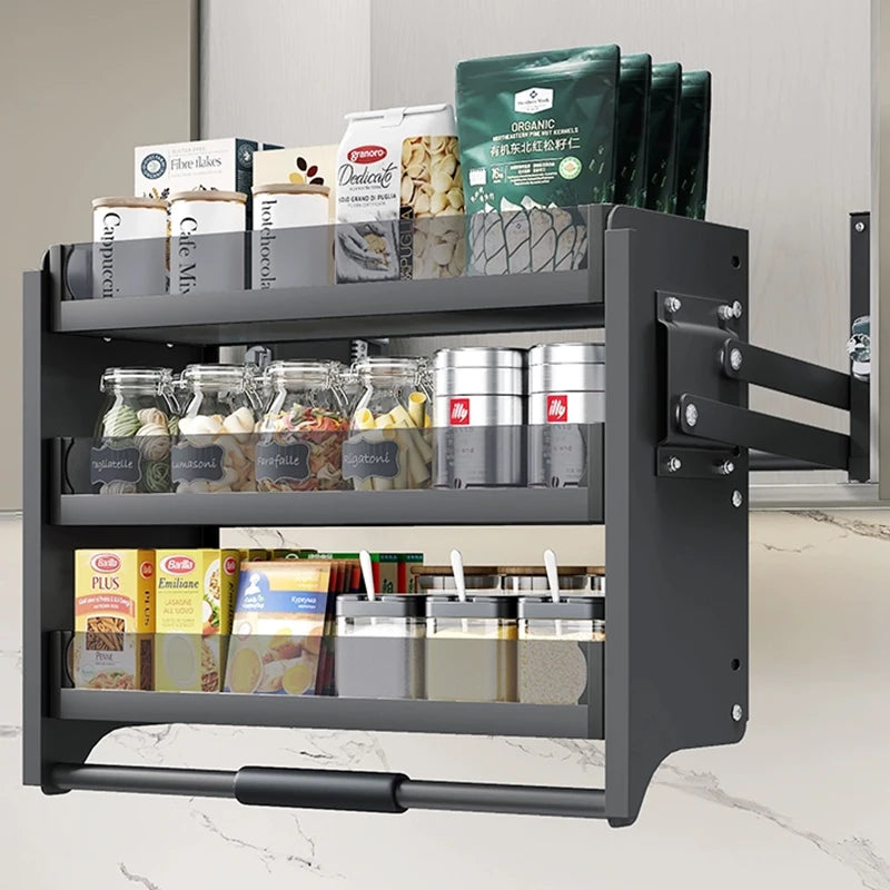étagère murale pliante acier inoxydable moderne rangement boîtes bouteilles potséconomiquevis fixésgris métallisé