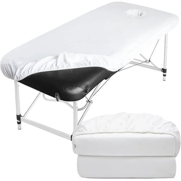 housses protection table massage lit spa coton polyester gris blanc élastiques professionnel minimaliste