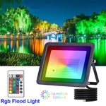 projecteur led rgb ip66 étanche 100w télécommande moderne fixation murale