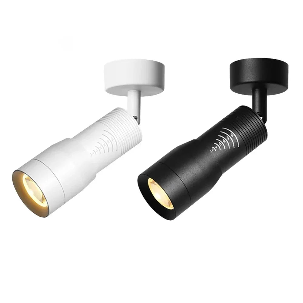 projecteur led spot aluminium moderne zoomable noir blanc réglable cuisine chambre