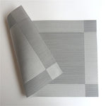 tapis table moderne rectangle gris marron bleu noir beige argent rayures horizontales durable vinyle