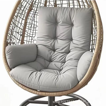 coussin chaise suspendue beige clair texture tissée boutons moderne imperméable coton fauteuil