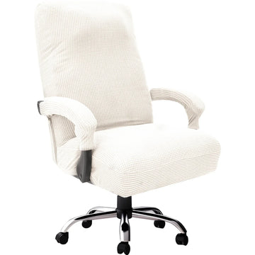 housse chaise fauteuil gris carreaux tissu élastique deux coussins confort