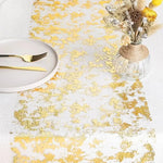 table table or feuille dorée texturée occasion festive semi transparent polyestre événementiel anniversaire mariage