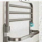 porte serviettes mural aluminium argenté moderne lisse autonome 50cm 60cm coton