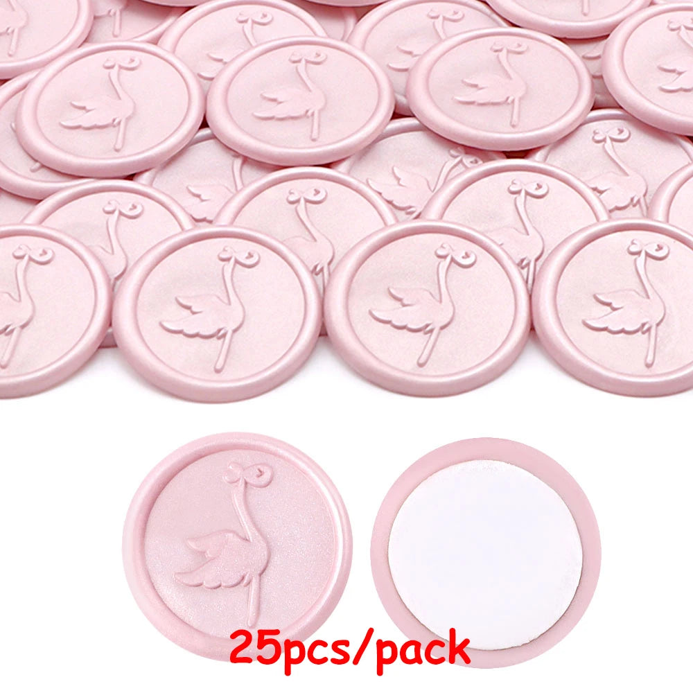 timbres cire classiques adhésifs blanc bleu doré rose feuilles empreintes pieds roses enveloppes cartes