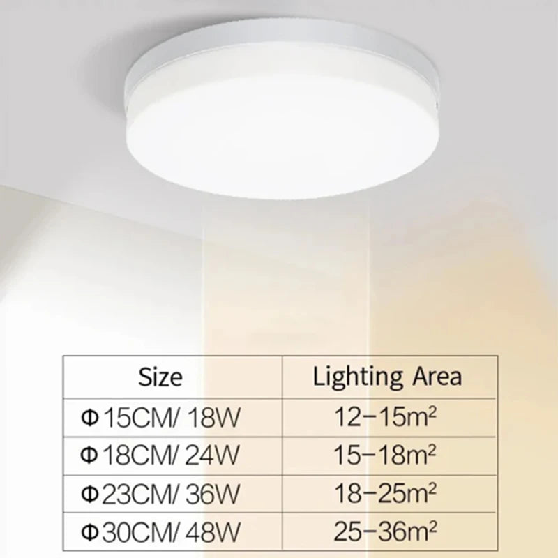 luminaire led rond blanc moderne minimaliste 15cm 18w 18cm 24w 23cm 36w 30cm 48w
