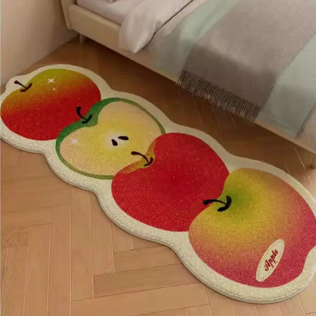 tapis motif appliques colorées moderne résistant décoloration imperméable multifonctionnel rouge jaune vert