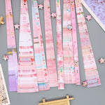 rubans décoratifs fleurs cerisier papier origami étoiles rose blanc bleu vert bricolage fête