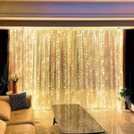 rideau lumineux multicolore transparent 100 led modes télécommande moderne festif