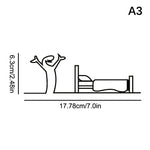 autocollant mural minimaliste noir silhouettes personnages cuisine toilettes abstrait chambre cuisine salle bain
