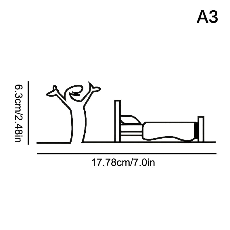 autocollant mural minimaliste noir silhouettes personnages cuisine toilettes abstrait chambre cuisine salle bain