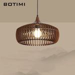 lampe suspendue bois naturel bambou moderne rustique salon chambre éclairage 220V 249 2000lm ans