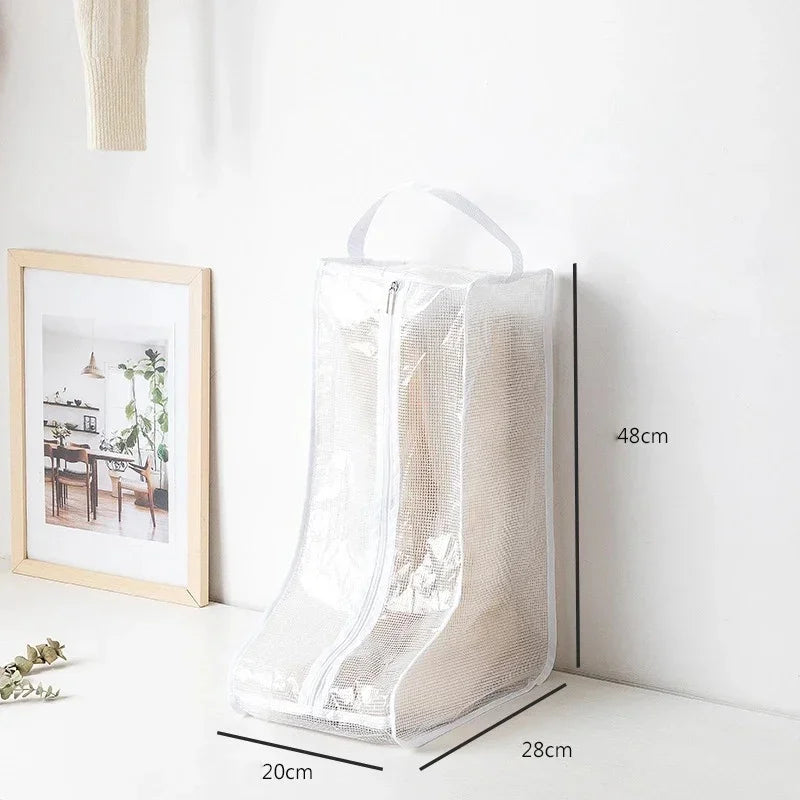 sacs rangement chaussures noir beige fenêtre transparente pratique moderne pliages respectueux environnement