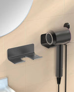 séchoir cheveux support mural moderne gris cuivre brosse rasoir crème