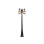 lampadaire vintage deux lanternes noir doré détails métalliques extérieur ip65 led