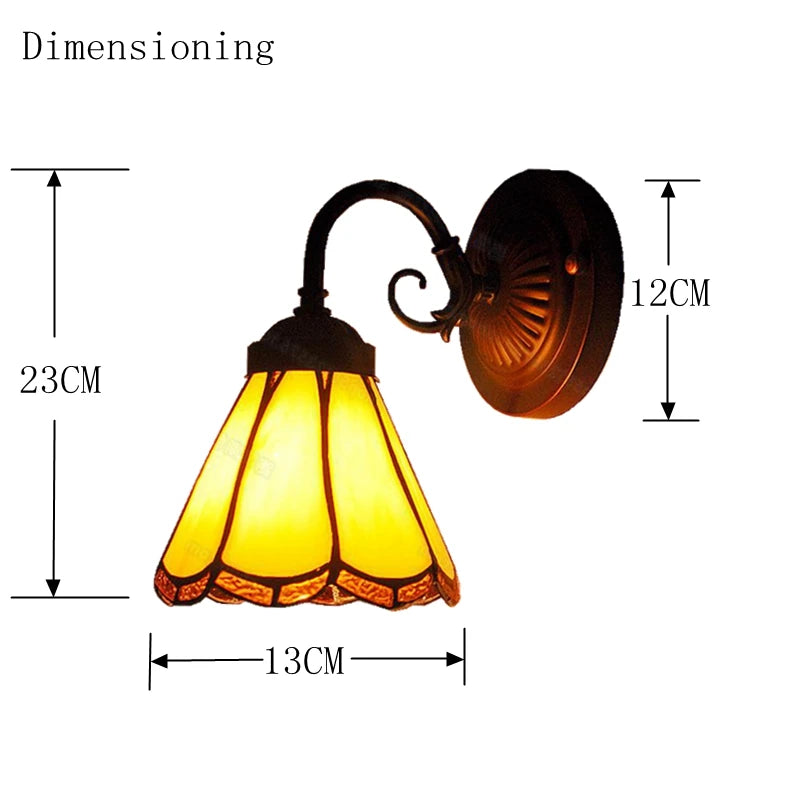 lampe murale art déco verre teinté motifs géométriques noir jaune orange fixée vis éclairage