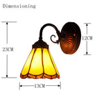 lampe murale art déco verre teinté motifs géométriques noir jaune orange fixée vis éclairage