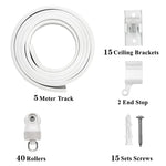 rideau polonais flexible blanc moderne facile 2m 3m 5m 6m monté mur