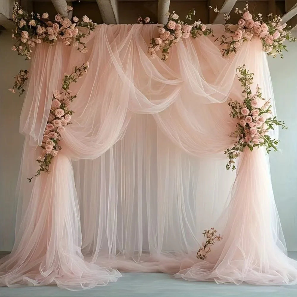 rideau deco blanc beige bleu clair transparent finement tissé classique élégant 6m 75cm polyester