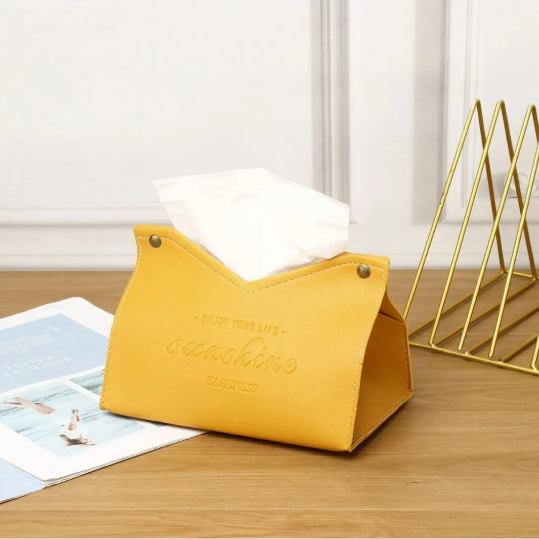 sac mouchoirs cuir rouge moderne écriture gravée dorés élégant papiers hygiéniques