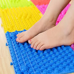 tapis massage pieds pointes bleu rouge jaune vert moderne relaxation acupuncturereflexologie