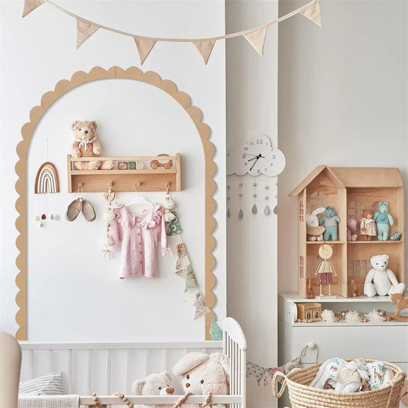 décoration murale arche bois festonnée enfantine bohème minimaliste assembler