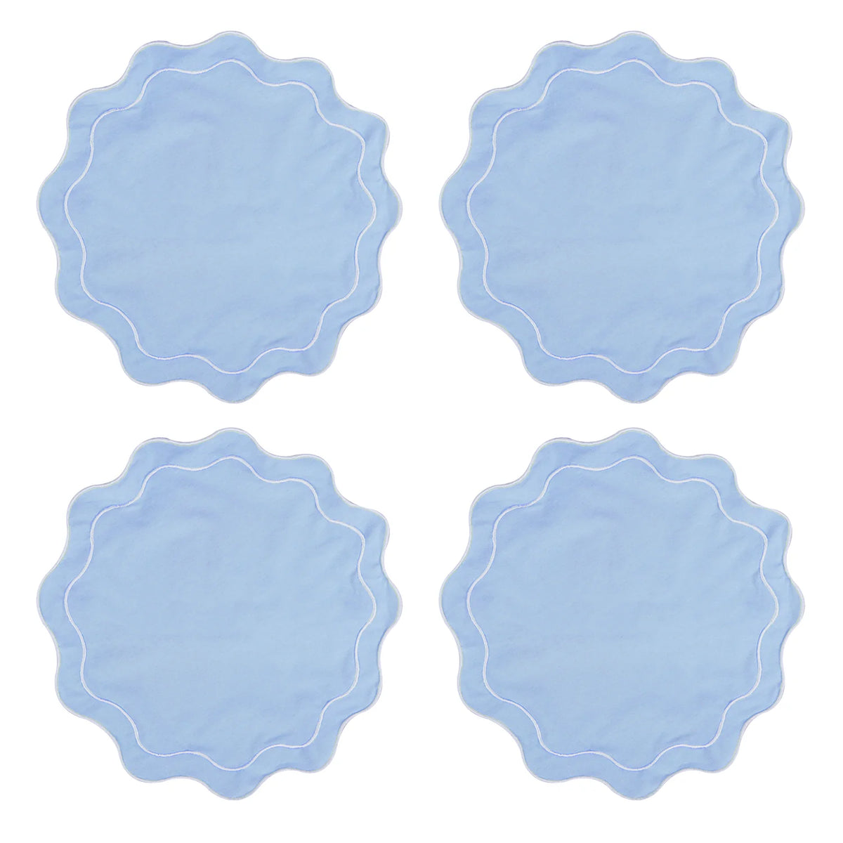 serviettes table classiques fleurs roses jaunes bordure bleue coton rose vert blanc