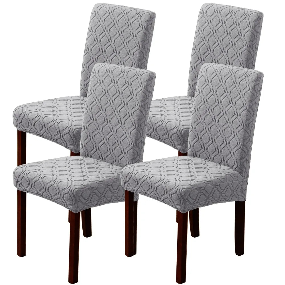 housses chaise moderne motif géométrique gris clair spandex polyester intérieur cuisine événements