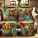 taies d'oreiller tropicales multicolores motif animaux fleurs modernes respectueux environnement maison 40x40cm