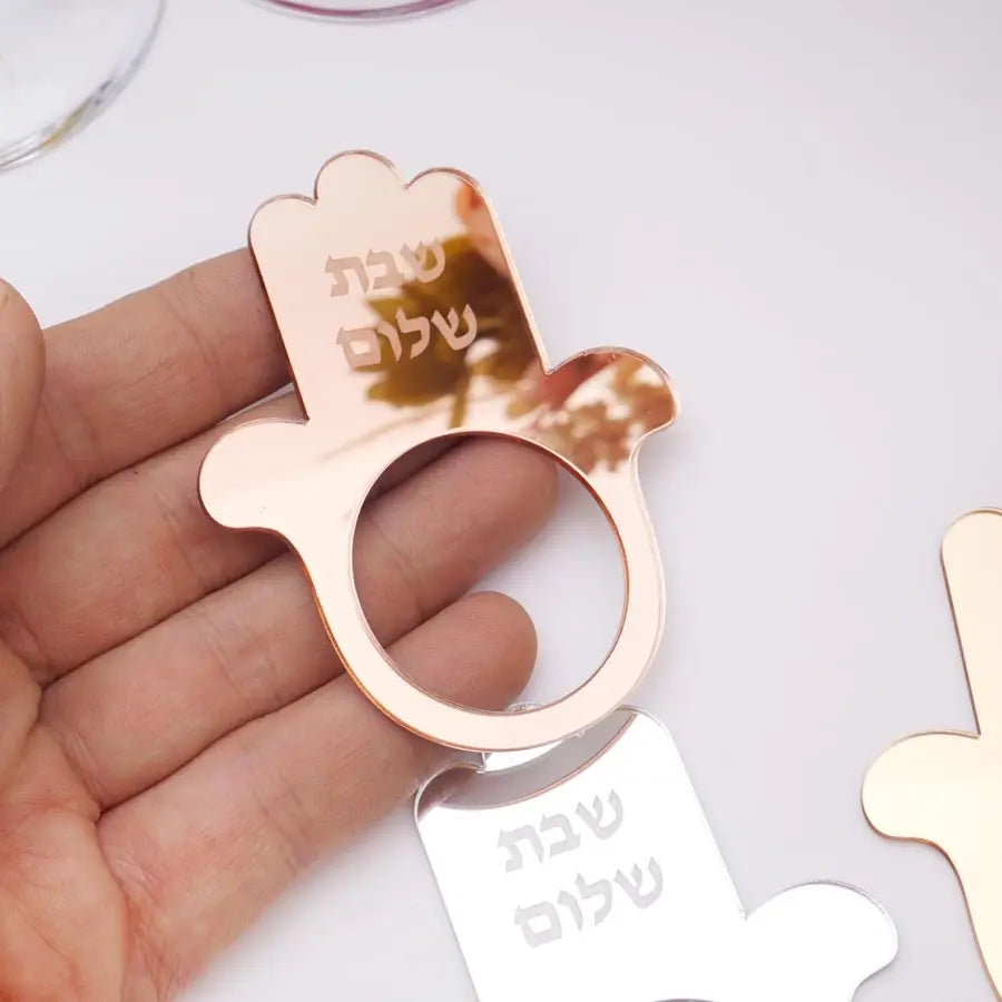 porte serviettes main shabbat shalom doré moderne décoration table argenté rose gold chambre salon