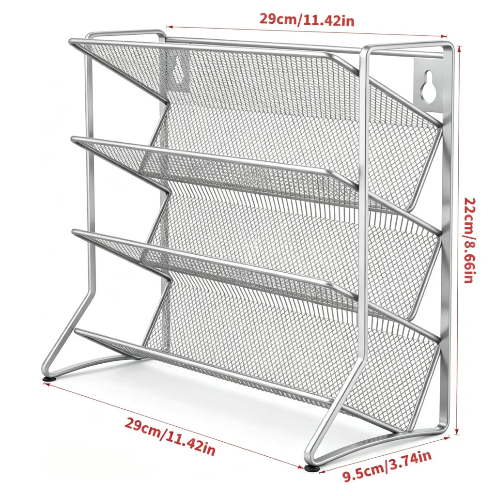 étagère épices acier inoxydable noir maille métallique moderne imperméable fixée mur taille réglable cuisine