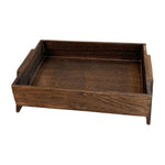plateau bois moderne marron foncé capacité cosmétiques rangement bijoux déco