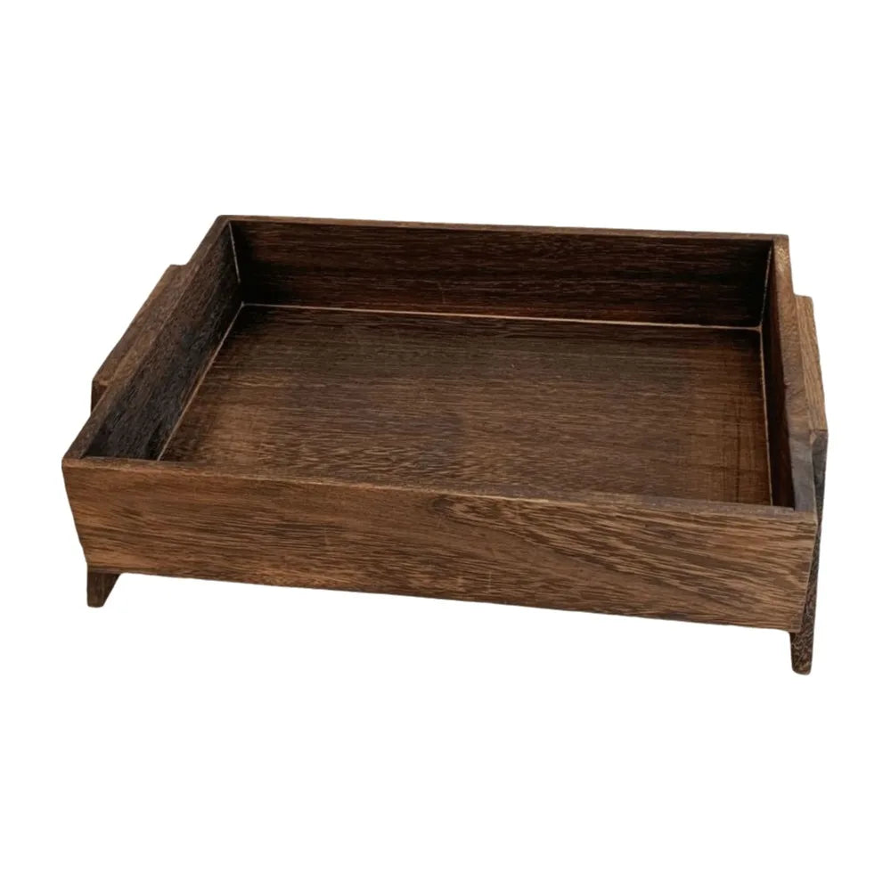plateau bois moderne marron foncé capacité cosmétiques rangement bijoux déco