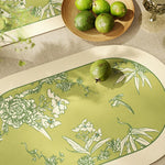 serviette table verte classique fleurs lin respectueux environnement 30x45cmversible facile nettoyer