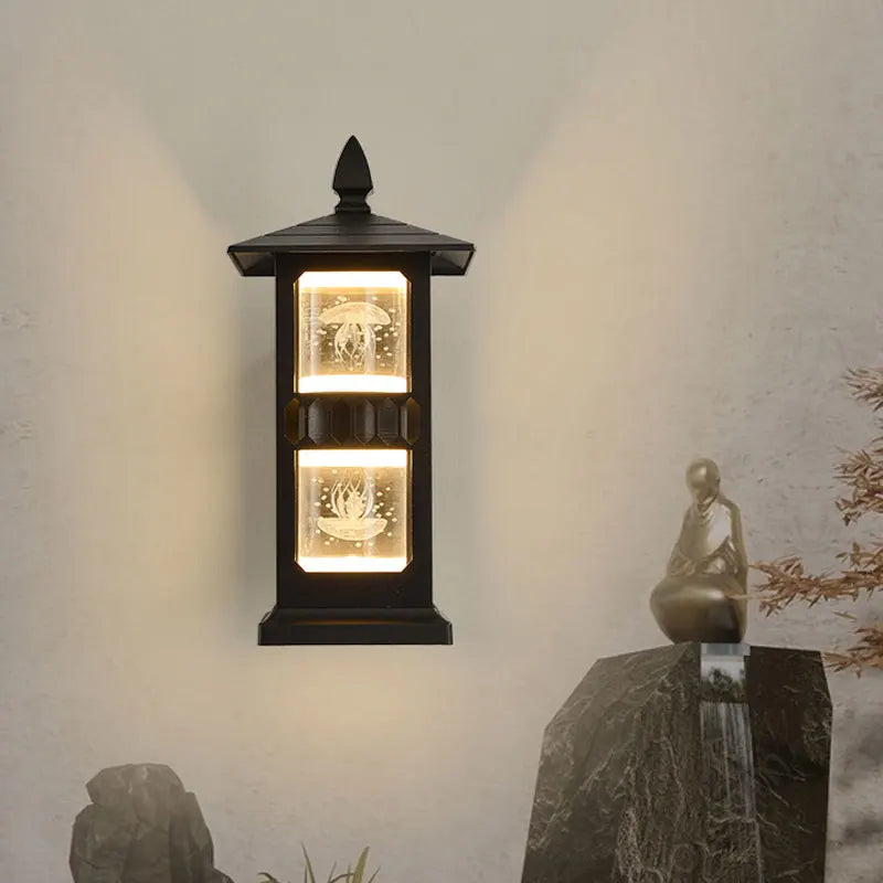 lampe murale classique transparente géométrique fixée mur noir éclairage d'entrée chambre salle bain