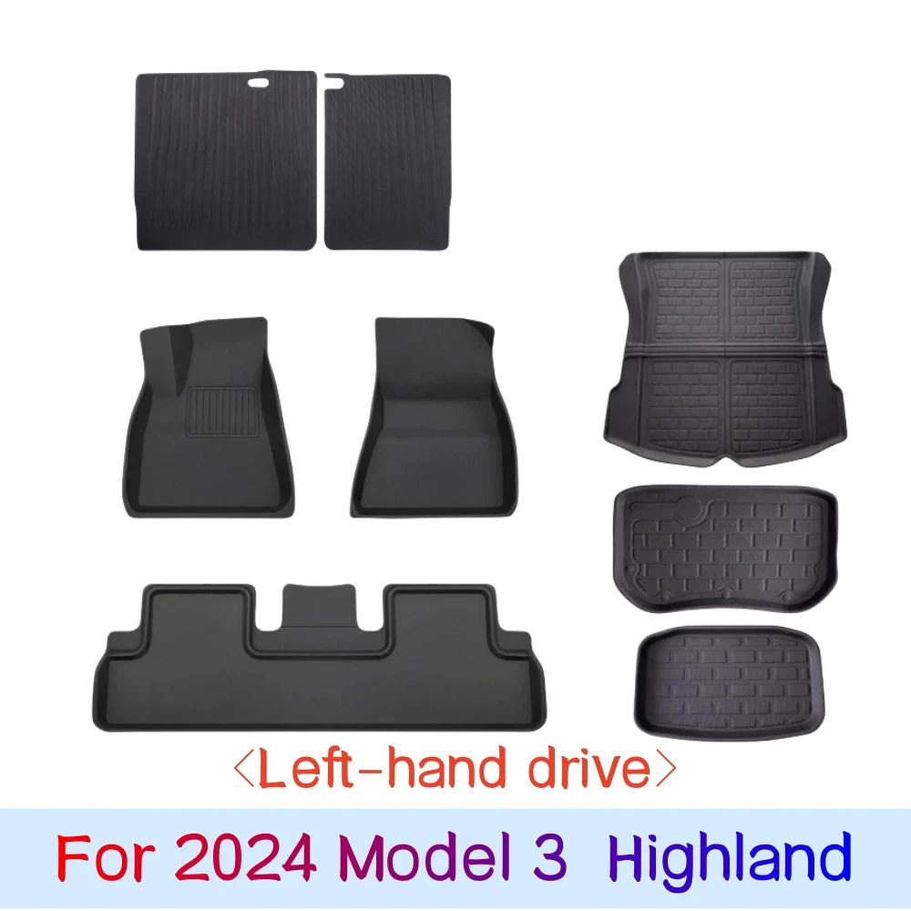 tapis sol coffre tesla model model noir antidérapant 3d fibre synthétique fibre naturelle environnement