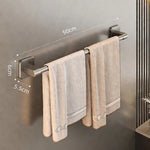 porte serviettes mural aluminium argenté lisse moderne adhésif salle bain simple robuste 30cm 40cm